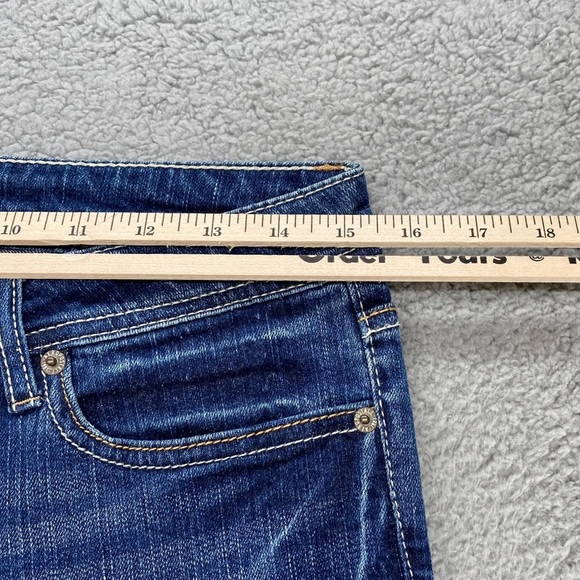 Aeropostale Chelsea Bootcut Vintage Denim 9/10 SHORT Low Rise Y2K Cotton Blend - Picture 11 of 13
